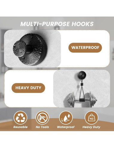 Ganchos de Ventosa BKV para Baño - Paquete de 4, 5kg