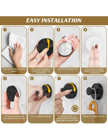 Ganchos de Ventosa BKV para Baño - Paquete de 4, 5kg