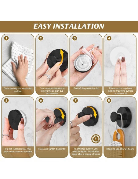 Ganchos de Ventosa BKV para Baño - Paquete de 4, 5kg Ganchos de Ventosa BKV para Baño - Paquete de 4, 5kg