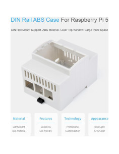 Carcasa ABS para Raspberry Pi 5 - Montaje en Riel DIN 2