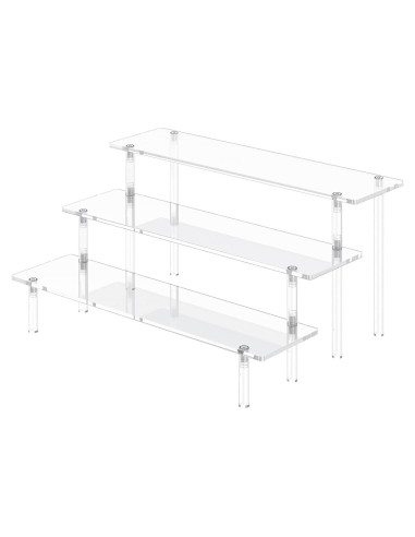 Soporte de exhibición acrílico 3 niveles para cupcakes y perfumes