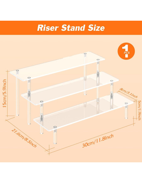 Soporte de exhibición acrílico 3 niveles para cupcakes y perfumes Soporte de exhibición acrílico 3 niveles para cupcakes y perfumes