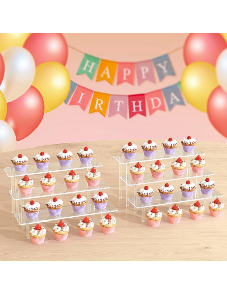 Soporte de exhibición acrílico 3 niveles para cupcakes y perfumes Soporte de exhibición acrílico 3 niveles para cupcakes y perfumes