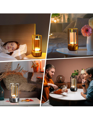 Lámpara de Mesa Inalámbrica Kipliko LED Táctil Juego de 2