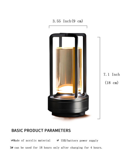 Lámpara de Mesa Inalámbrica Kipliko LED Táctil Juego de 2