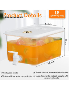 Dispensador de Bebidas Domensi 5.68L 2 Pack con Grifo y Filtro 2