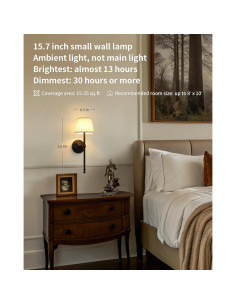 Aplique de Pared Inalámbrico KDG LED 5200mAh Set de 2 Negro 2