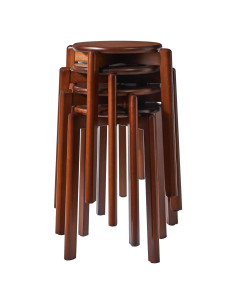 Taburetes Apilables de Madera YMYNY - 4 Piezas 27x27x45 cm