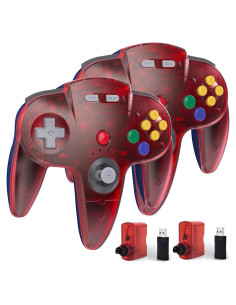 Controlador Inalámbrico KIWITATA N64 para Switch y PC - Rojo