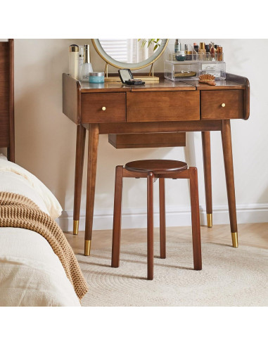 Taburetes Apilables de Madera YMYNY - 4 Piezas 27x27x45 cm