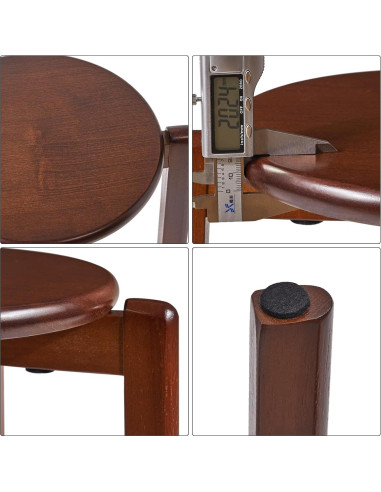 Taburetes Apilables de Madera YMYNY - 4 Piezas 27x27x45 cm