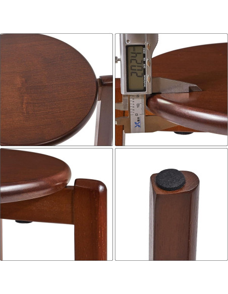 Taburetes Apilables de Madera YMYNY - 4 Piezas 27x27x45 cm
