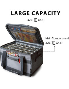Bolsa Térmica Grande TOURIT 32L Aislada Plegable Gris 2