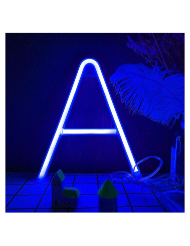 Luz LED Neón Azul ENUOLI Letra A Decoración Personalizada