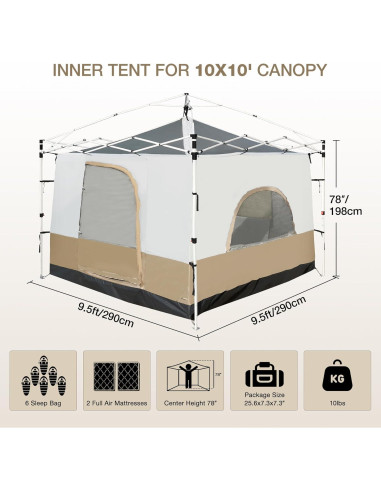 Carpa de Camping REDCAMP 6 Personas 2.9x2.9m Impermeable