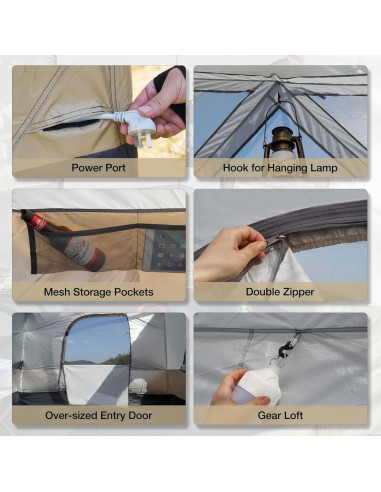 Carpa de Camping REDCAMP 6 Personas 2.9x2.9m Impermeable