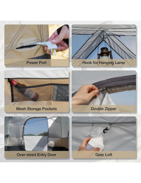 Carpa de Camping REDCAMP 6 Personas 2.9x2.9m Impermeable