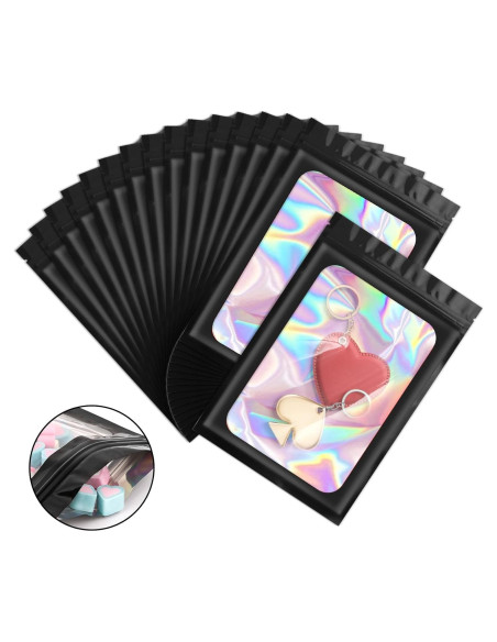 100 Bolsas Mylar Reutilizables ANZNKU 6.1x9.9cm a Prueba de Olores