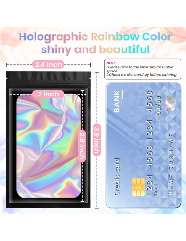 100 Bolsas Mylar Reutilizables ANZNKU 6.1x9.9cm a Prueba de Olores