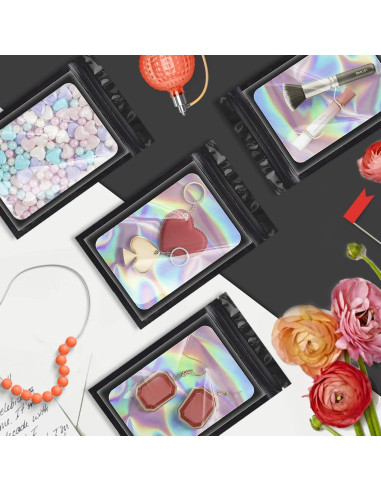 100 Bolsas Mylar Reutilizables ANZNKU 6.1x9.9cm a Prueba de Olores