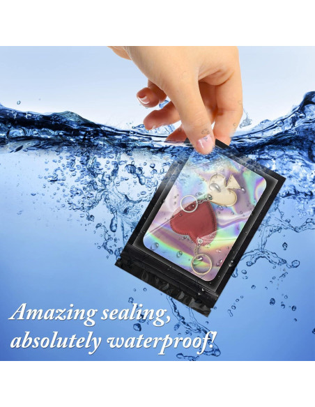 100 Bolsas Mylar Reutilizables ANZNKU 6.1x9.9cm a Prueba de Olores