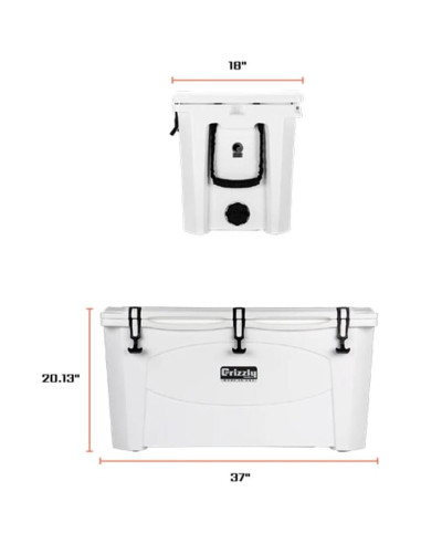 Hielera Grizzly 100 Cuartos Gris | Aislada y Duradera