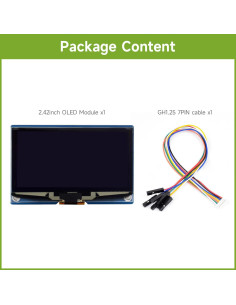 Módulo Pantalla OLED 2.42" Waveshare 128x64 SPI/I2C Blanca 2