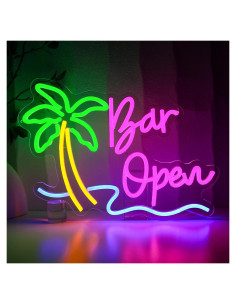 Cartel Abierto de Neón LED PMCVYH 40.64x30.99 cm USB
