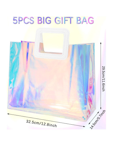Bolsas de Regalo Holográficas Whaline 5 Piezas 32.5x29.5cm PVC