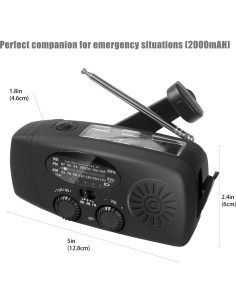 Radio de Emergencia Solar Echainstar CRH 108 con Linterna LED 2