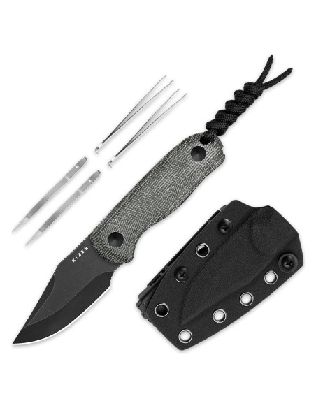 Cuchillo Fijo Kizer Drop Bear 6.6 cm AEB-L Micarta Negro EDC Cuchillo Fijo Kizer Drop Bear 6.6 cm AEB-L Micarta Negro EDC