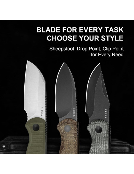 Cuchillo Fijo Kizer Drop Bear 6.6 cm AEB-L Micarta Negro EDC Cuchillo Fijo Kizer Drop Bear 6.6 cm AEB-L Micarta Negro EDC