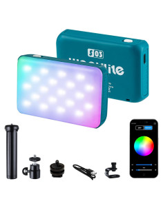 Kit de Iluminación Fotográfica RGB Weeylite Q-1130, Luz LED 2800K-6800K