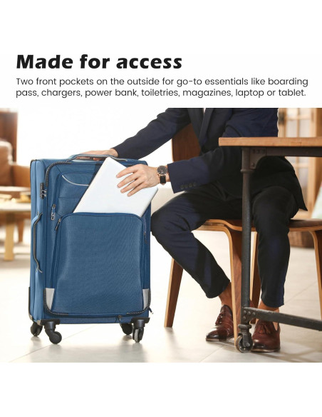 Conjunto de Equipaje Coolife 4 Piezas Maletas 20-28" y Bolsa 15"