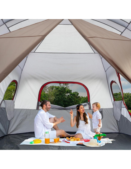 Carpa de Camping Outvita para 10 Personas, 2 Habitaciones, Impermeable