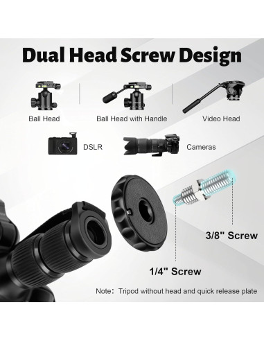 Trípode JOILCAN Profesional de Aluminio 74" Ajustable