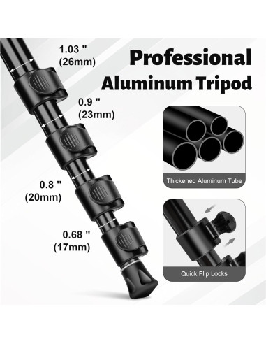 Trípode JOILCAN Profesional de Aluminio 74" Ajustable