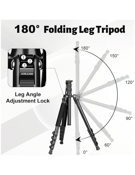 Trípode JOILCAN Profesional de Aluminio 74" Ajustable