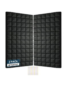 Paneles Acústicos 2 Paquete Espuma Aislante 121.9x61cm Negro