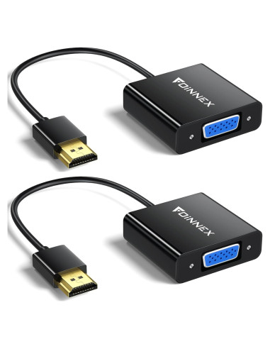 Adaptador HDMI a VGA FOINNEX - Paquete de 2, 1080p Full HD
