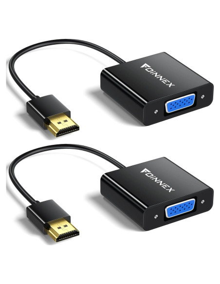 Adaptador HDMI a VGA FOINNEX - Paquete de 2, 1080p Full HD