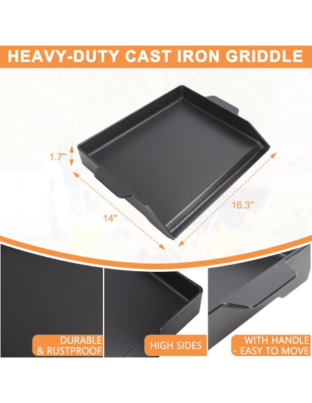 Plancha de Hierro Fundido PETKAO 18 x 14 cm Antiadherente