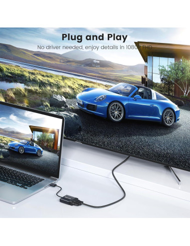 Adaptador HDMI a VGA FOINNEX - Paquete de 2, 1080p Full HD