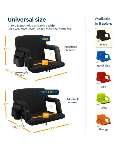 Asiento de Estadio Reclinable Calentado Alpcour 53 cm