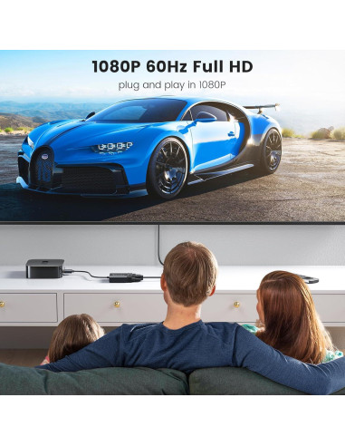 Adaptador HDMI a VGA FOINNEX - Paquete de 2, 1080p Full HD