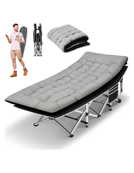 Cama de Camping HABUTWAY Plegable con Colchón 71 cm 272 kg