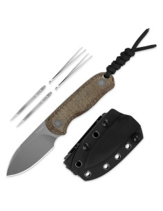 Cuchillo EDC Kizer Drop Bear 6.53 cm Acero 14C28N Mango Micarta