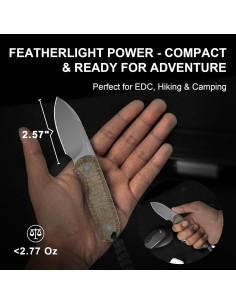 Cuchillo EDC Kizer Drop Bear 6.53 cm Acero 14C28N Mango Micarta 2