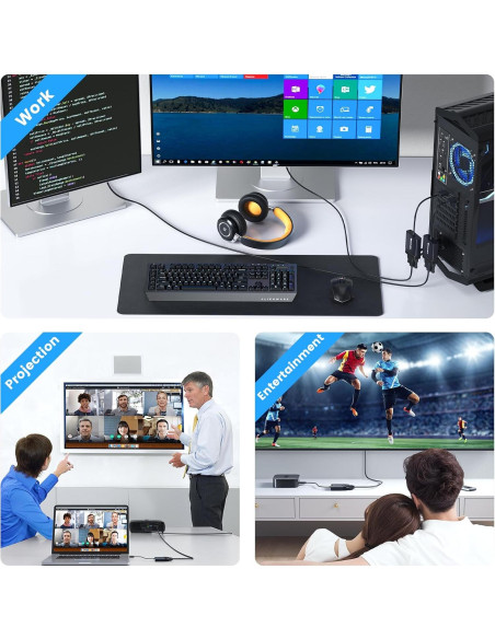 Adaptador HDMI a VGA FOINNEX - Paquete de 2, 1080p Full HD