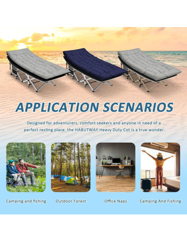 Cama de Camping HABUTWAY Plegable con Colchón 71 cm 272 kg